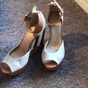 Jessica Simpson Peep toe wedges